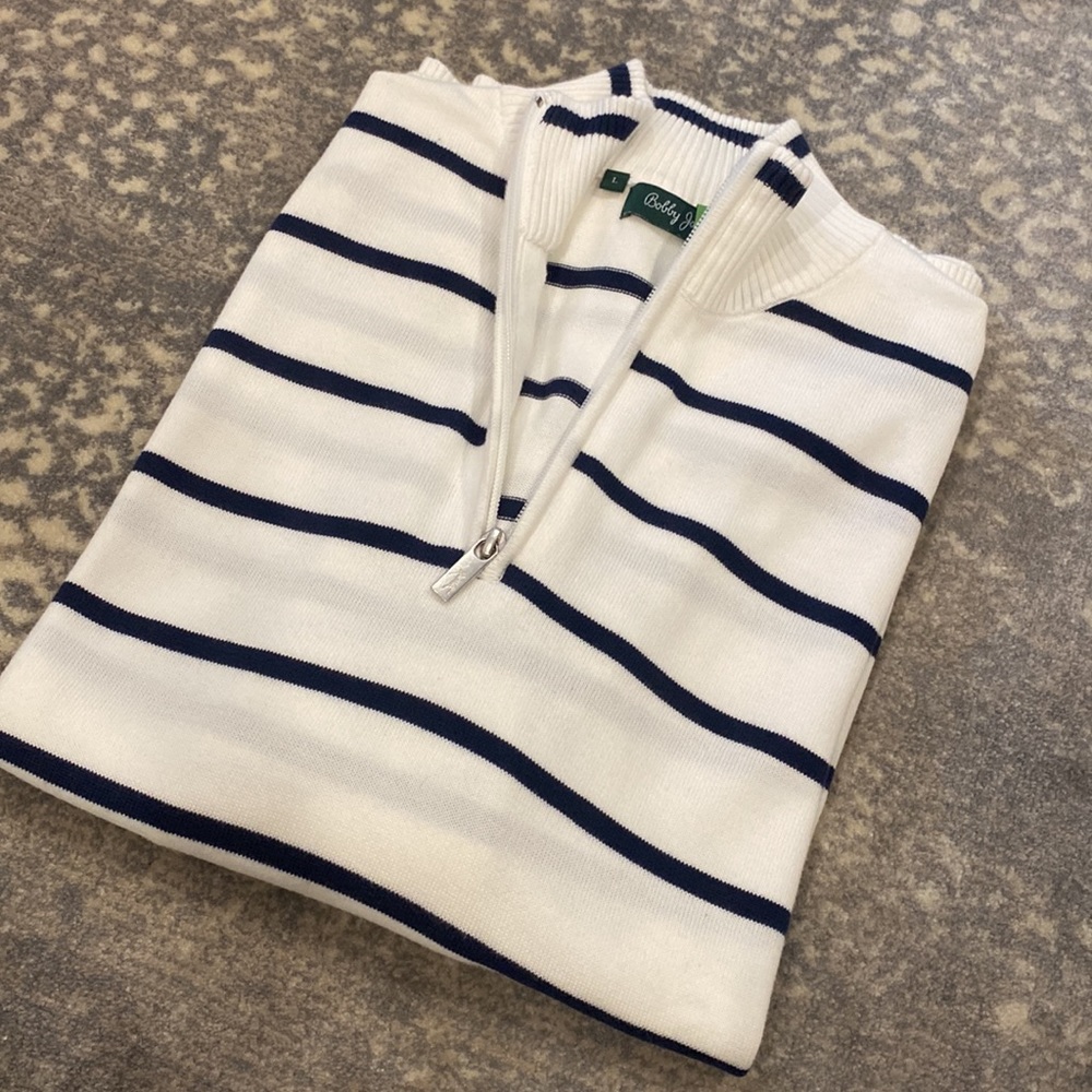 BOBBY JONES COTTON ZIP MENS SWEATER